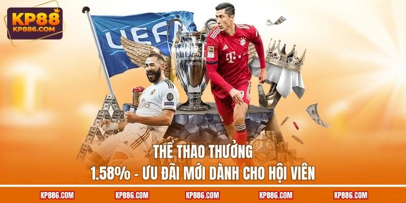 Thể Thao Thưởng 1.58% - Ưu Đãi Mới Dành Cho Hội Viên
